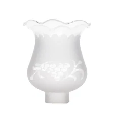 B&P Lamp 1 5/8 Inch Fitter Colonial Style Frosted and Etched Design Glass Lamp