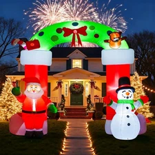 8.2FT Christmas Giant Inflatable Santa Claus & Archway for Outdoor Indoor Garden