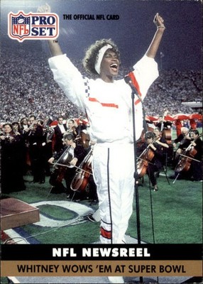 1991 NFL Pro Set Whitney Wows ´em at Super Bowl #350 (6025)