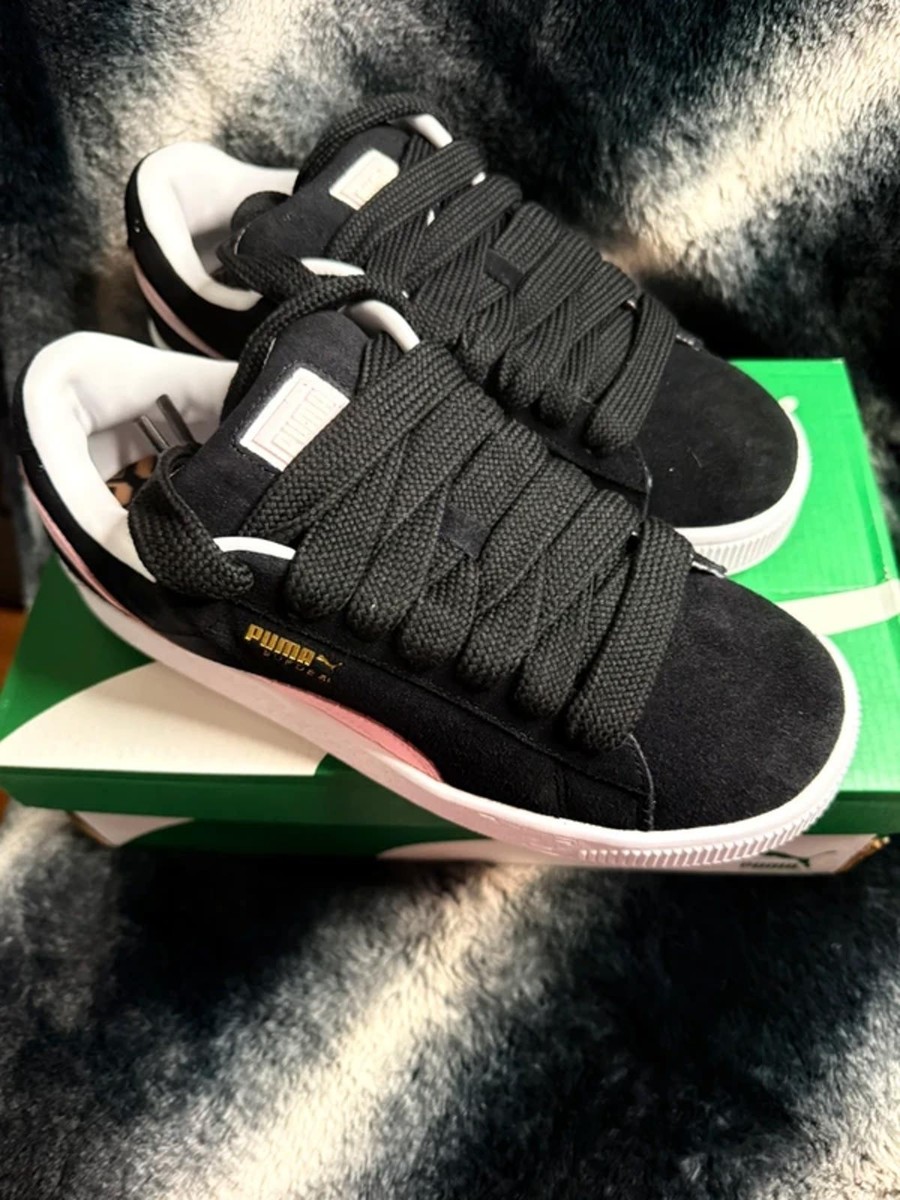 Puma Suede XL Sneakers Black Pink Women's Size 9 NWT Platform