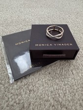 Monica Vinader Riva Wave Cross Ring Diamond - Rose Gold - Size T
