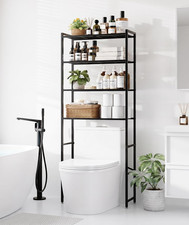 4-Tier over the Toilet Storage Rack, Bathroom Organizer with One-Piece Metal Mes
