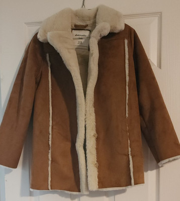 Abercrombie and Fitch Faux-suede Shearling Jacket size Boys Size 9/10