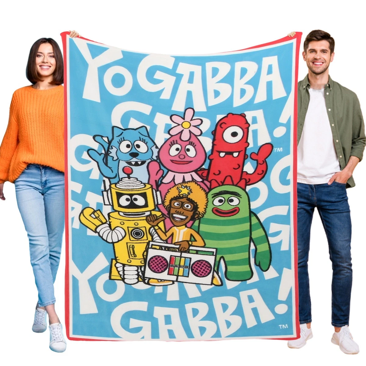Yo Gabba Gabba Velvet Feel Flannel Throw Blanket Lightweight for Bed Sofa Trip