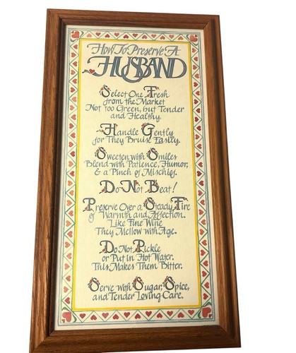 Figi Giftware Framed Print How To Preserve A Husband Framed Picture 1981 17x9.5”