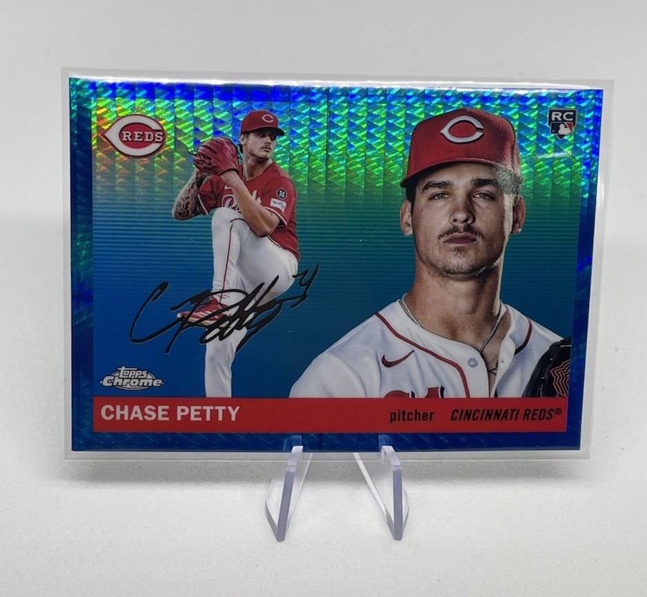 2025 Topps Chrome Platinum - CHASE PETTY - Blue Prism Refractor (RC) #271 Reds💎