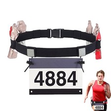 2xUnisex Triathlon Marathon Race Number Belt With Holder Running Belt Cloth Belt