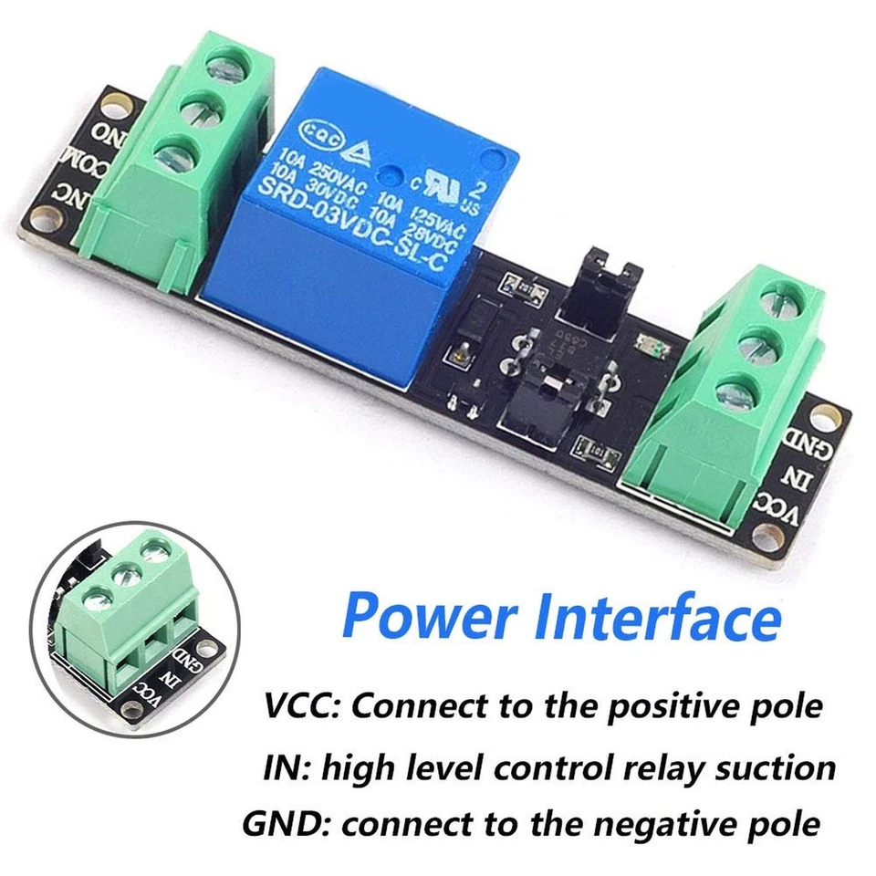 3伏中继板适用于树莓派Arduino中继模块1通道光隔离H... — 第 3/4 张图片