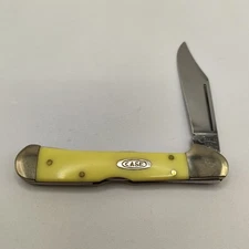 Vintage 1998 Case XX 31749 L CV Mini Copperlock Yellow Synthetic Handle 1 Blade