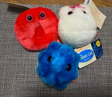 Giant Microbes Cold Virus, Red Blood Cell, and Egg Cell Plush Toy Set