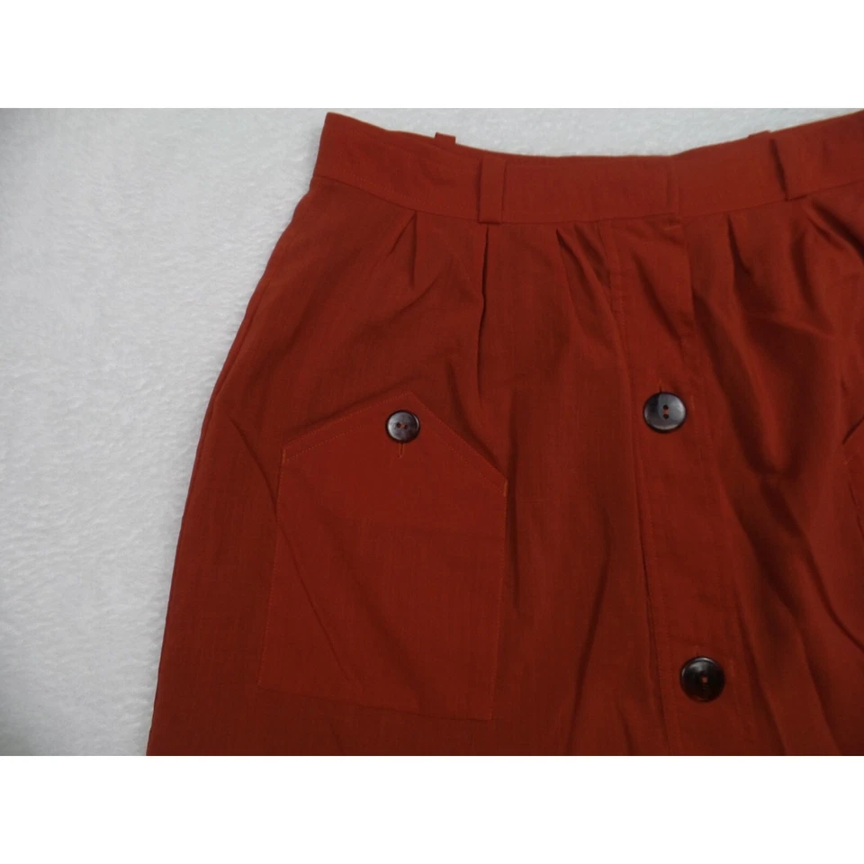 Falda APC Rue Madame Paris para mujer talla 40 roja forrada lana botones bolsillos Foto 4 de 4
