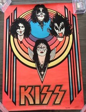 VINTAGE KISS BLACKLIGHT Poster 1976 RARE AUCOIN PRO ARTS Simmons Frehley Criss