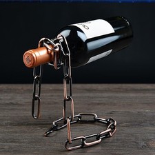 Magic Iron Wine Bottle Holder Stand Rack Bar Gift (Iron Chain)