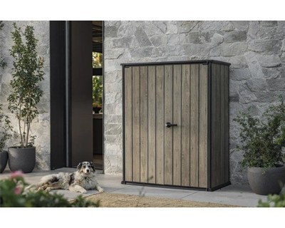 Gartenschrank Keter Signature Ashwood Alto inkl. 2 Regale und Halterungen 1400 L