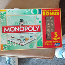 Hasbro Monopoly Board Game Complete w/ Limited Edition Tokens 2 Ages 8 