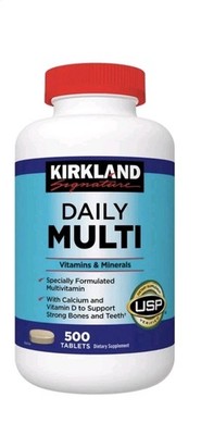 Kirkland Signature Daily Multi Vitamins & Minerals 500 Tablets USP Verified Mult