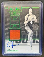 2024 Noir Oso Ighodaro Rookie Patch Auto Black and White Holo Green #31/49
