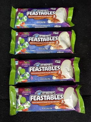 4 x Mr Beast Feastables Super Mario White Chocolate Peanut Butter Eggs 2.46 Oz