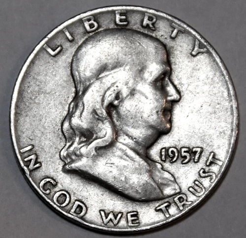 1957-D Franklin Half Dollar - Circulated - VF - #0635EB