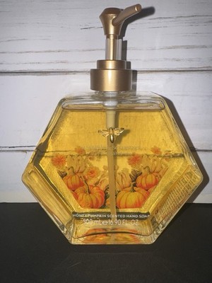 ASQUITH & SOMERSET   HONEY Pumpkin INFUSED HAND SOAP IN GLASS 16.90Oz Rare New
