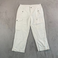 Lauren Ralph Lauren Paratrooper Cargo Pants Women 8P White Cinch Hem Active LRL