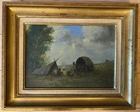Constantin IONESCU dit CONSTION (1913-1999) Gypsy Camp Oil Signed