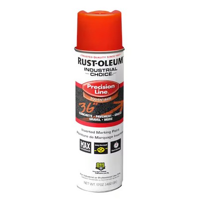 Rust-Oleum 203026V Precision Line Marking Paint, Inverted, Alert Orange, 20 Oz