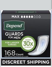 Depend Guards Incontinence Pads for Men, Maximum Absorbency, 168 Count