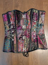 Charmaine Xl Steampunk Jacquard Bustier Corset Buckle Gothic Victorian Lace Up