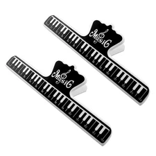5 Core Music Sheet Holder Clip Pair Durable Black Plastic Page Holder