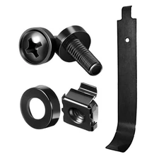 50 Pack M6 Rack Mount Cage Nuts, Screws and Washers w/Insertion and Removal T...