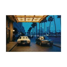 80s Luxury Car Poster – Cadillac & Mercedes Beverly Hills Hotel Old Money