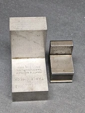 Pratt & Whitney 2½"x1½" Table Check Right Angle Plate Diamond Set Machinist Gage