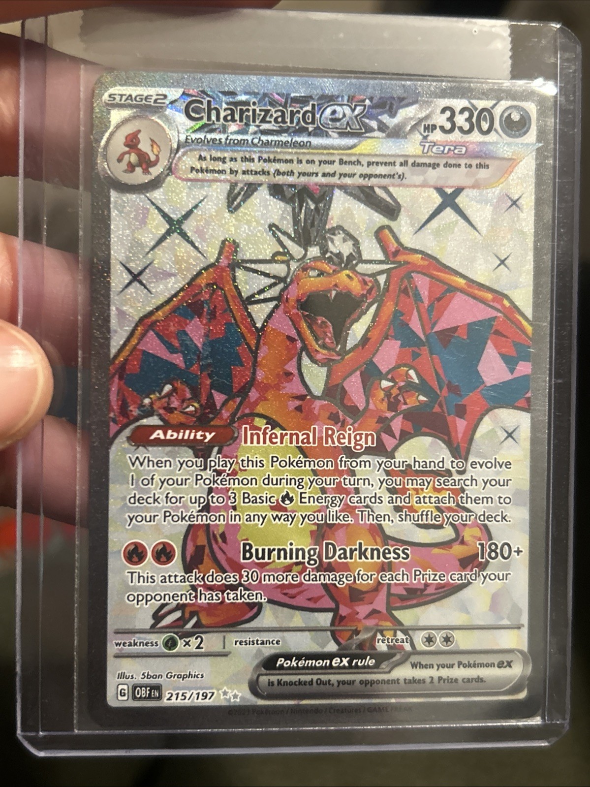 Pokémon TCG Charizard ex SV03: Obsidian Flames 215/197 Ultra Rare NM