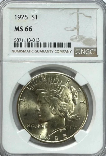 1925 Peace Dollar, MS 66 NGC, NR