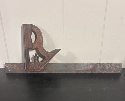 Vintage Starrett 12  Combination Square Machinist Tool Athol Mass USA w/ Level