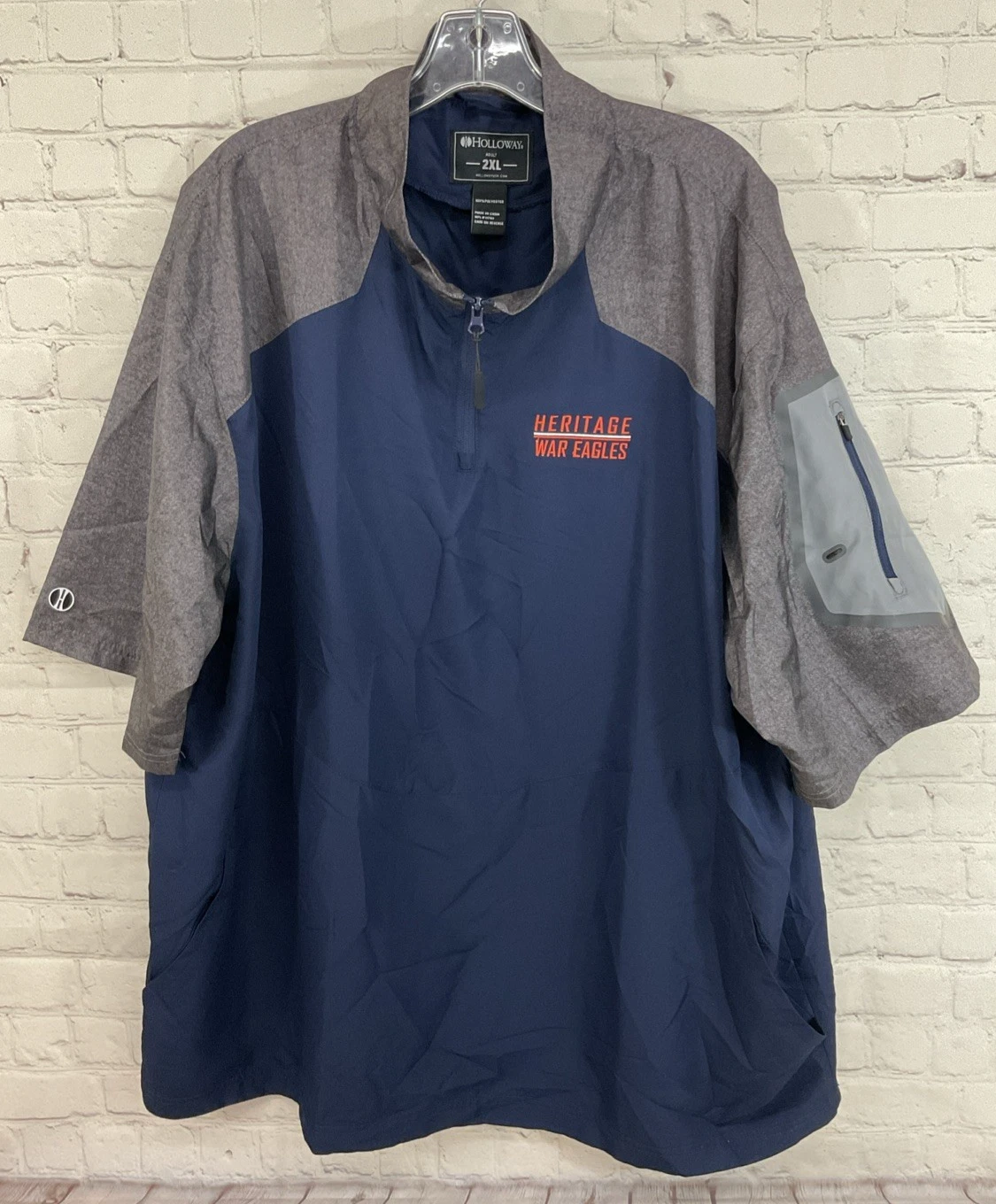 Holloway Adult's 100% Polyester Short-Sleeve Lightweight Windbreaker Navy XXL