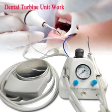 4-Hole Portable Dental Handpiece Compressor Turbine Unit 3 Way Air Water Syringe