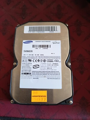 FESTPLATTE SAMSUNG SPINPOINT V60 SV0602H  60GB 5400U/min 2MB ATA IDE 3.5'' Zoll