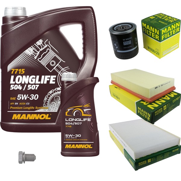 Mann Inspektionspaket 6L Mannol Longlife 504/507 5W-30 FüR Audi A6 4A C4 2.8-image