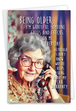 1 Funny Birthday Greeting Card with Envelope Bday Check On Me  - NobleWorks