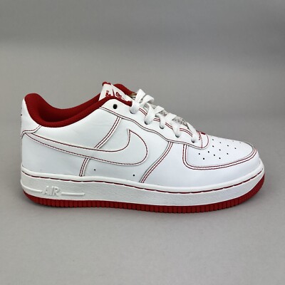 Nike Air Force 1 White University Red Leather Trainers GS Shoes US5 UK4,5 Youth