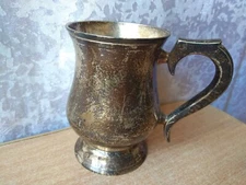 RARE OLD Vintage Bronze Bronze Goblet Cup Home Decoration silver plated  P. N. S