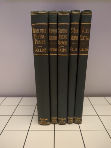 RARE 1st Ed The Power Plant Library Set of 5: Collins & Matthews 1908-1912 HC - Afbeelding 1 van 24