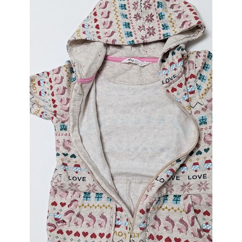 H&M Sweatshirt Jumpsuit with love hearts cupcakes print Girl's Size 3-4 Years - Picture 5 of 10