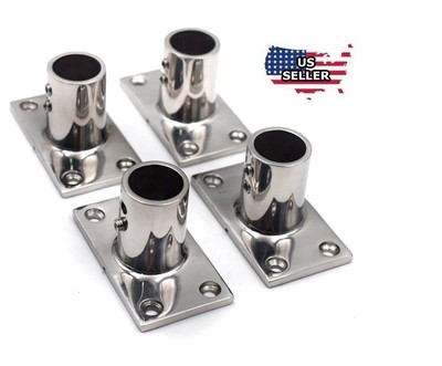 316 Stainless Steel Boat Hand Rail Fitting 90 Degree 7/8'' Rectangular Base