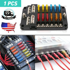Universal 12 Way Car Auto Blade Fuse Holder Box Block with LED Indicator 12V New