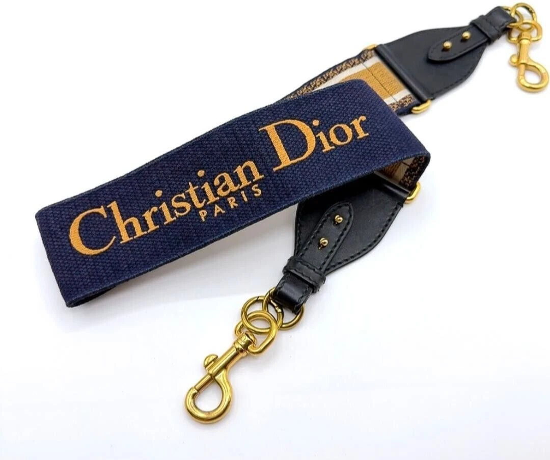 Authentique bandoulière Christian Dior brodée couleur marine/marron occasion
