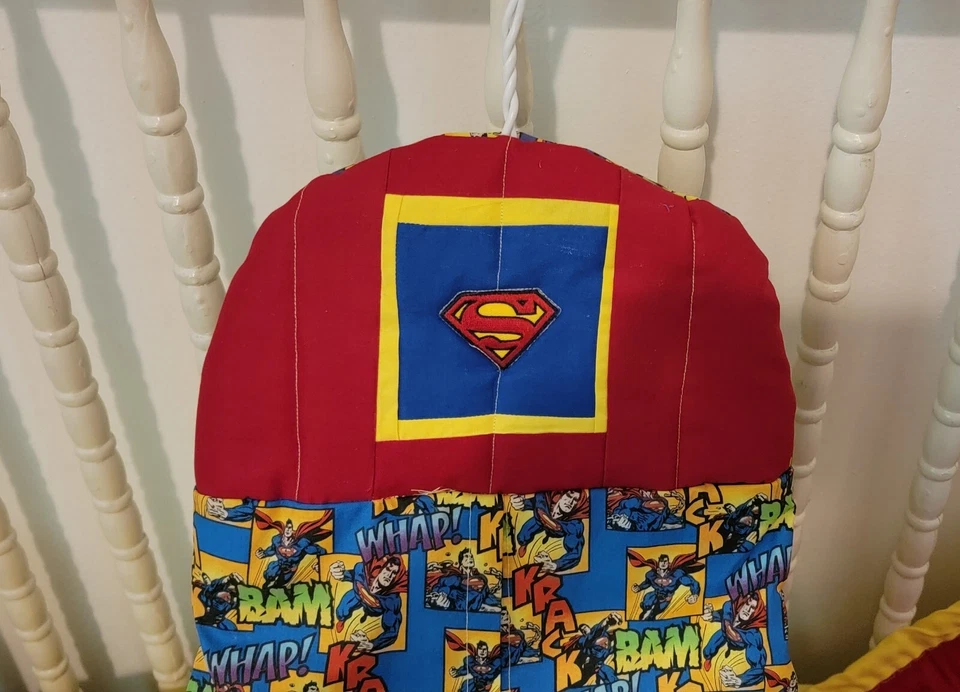 JUEGO DE ROPA DE CAMA PARA CUNA HECHO/CON TELA SUPERMAN Foto 3 de 4