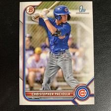 2022 Bowman Draft #BD-185 Christopher Paciolla 1st Bowman   Chicago Cubs